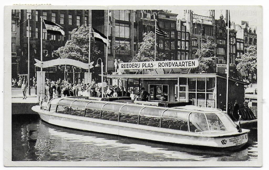 Amsterdam Rederij Plas Gelopen Ansichtkaart uit 1953 ( B6548, Verzamelen, Ansichtkaarten | Nederland, Ophalen of Verzenden, 1940 tot 1960