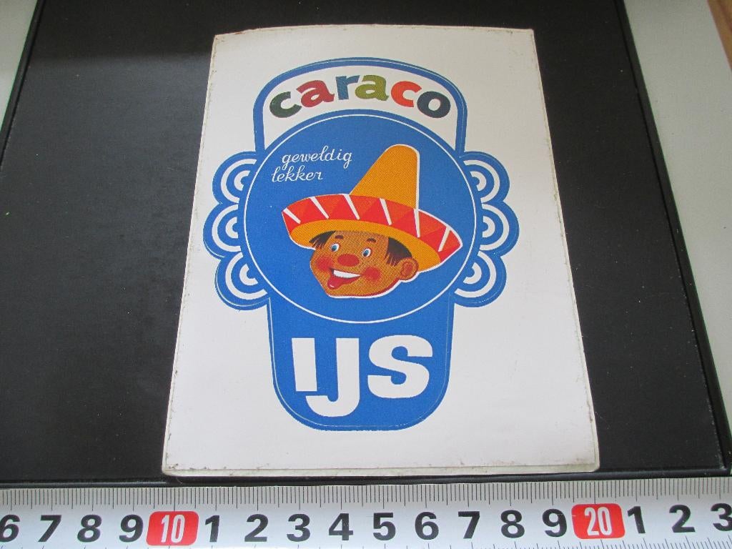 sticker caraco ijs geweldig lekker mexicaantje oranje hoed *, Ophalen, Zo goed als nieuw