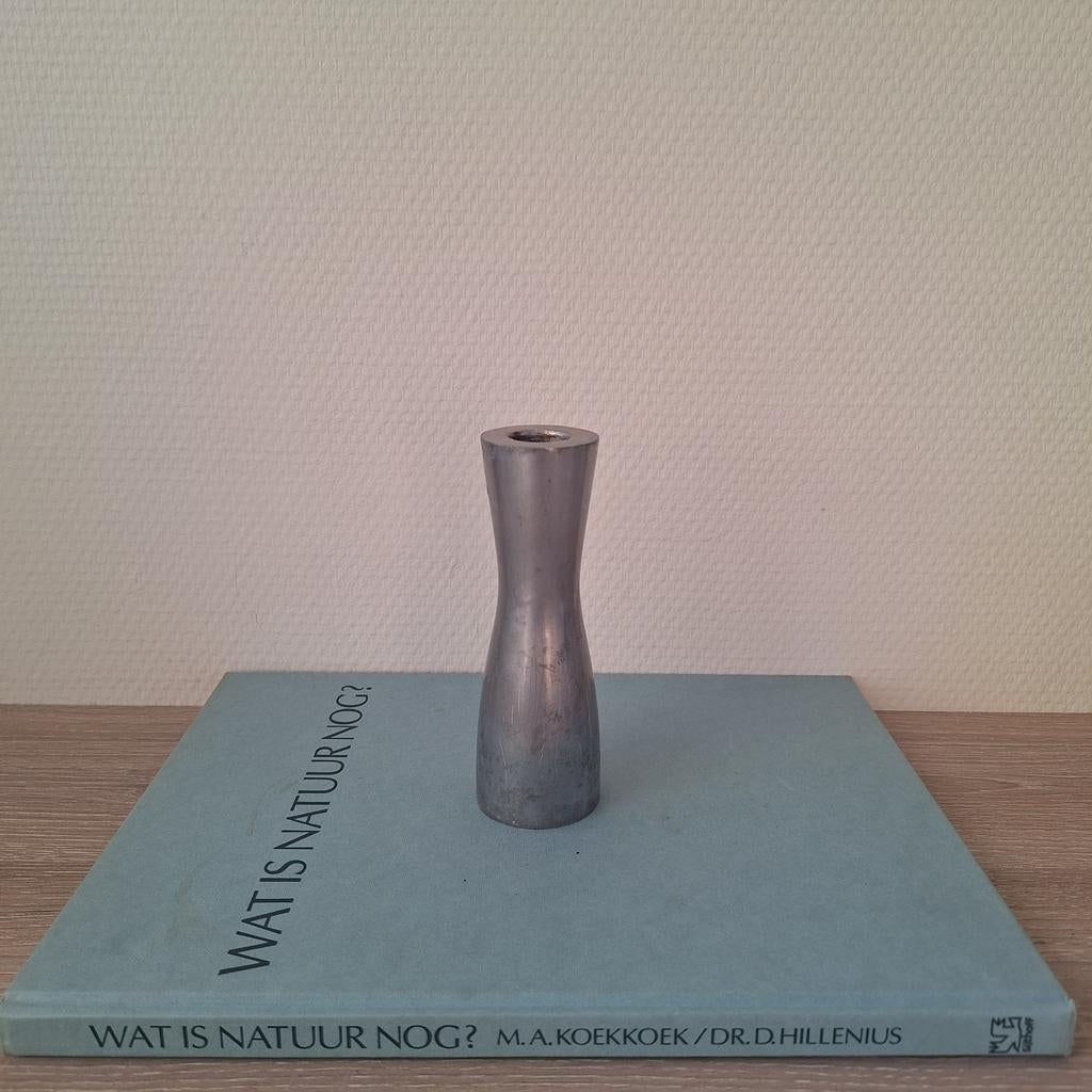 Vintage Ikea Gota kandelaar Erika Pekkari zilver metaal, Ophalen of Verzenden, Zo goed als nieuw, Metaal, Kandelaar