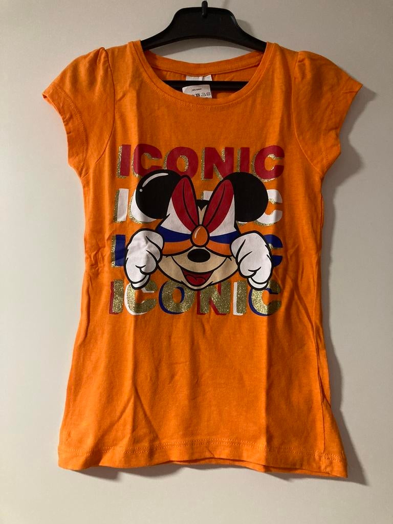Nette oranje T-shirt Minnie Mouse Disney maat 104/110, Ophalen of Verzenden, Zo goed als nieuw, Meisje, Shirt of Longsleeve