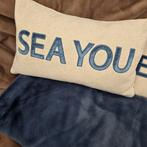Rivièra Maison kussenhoes 'SEA YOU' - Beige/Blauw, Ophalen of Verzenden, Nieuw