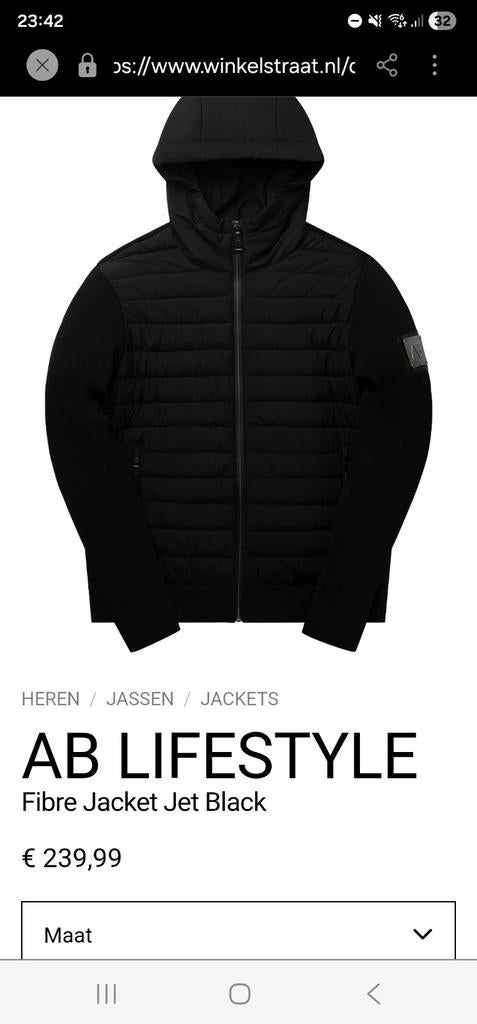 AB Lifestyle Fibre Jacket | Jet Black - Heren - Maat: XL, Kleding | Heren, Jassen | Winter, AB Lifestyle, Zwart, Ophalen of Verzenden