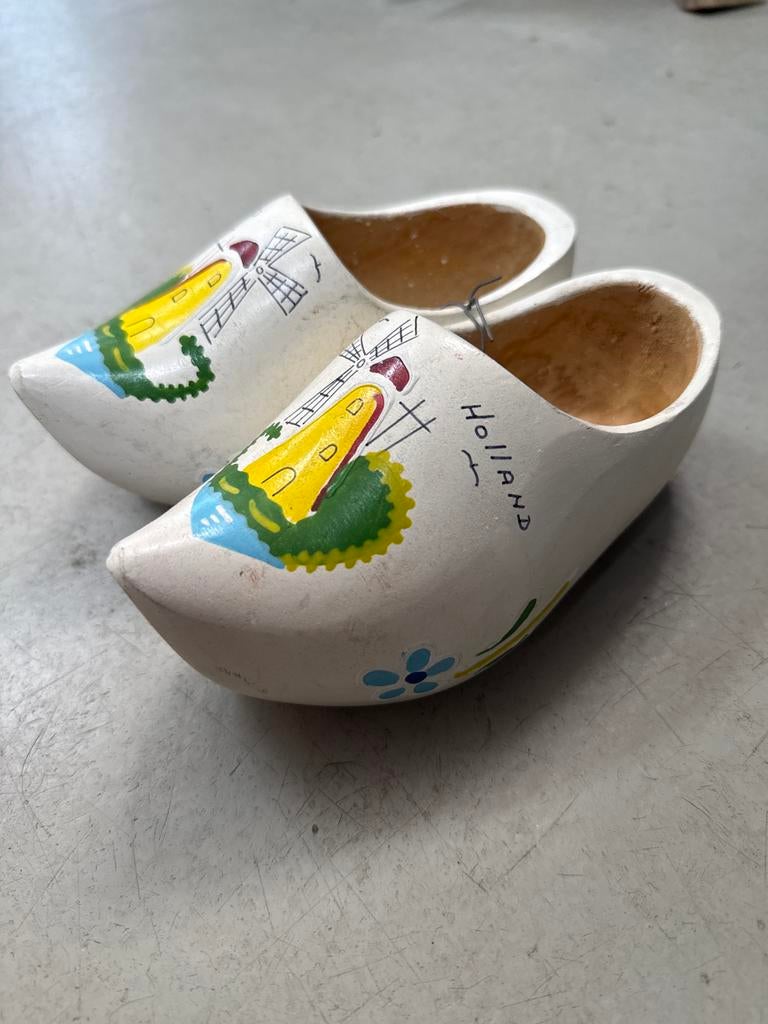Gloednieuwe handgeschilderde houten klompen maat 25, Kinderen en Baby's, Jongen of Meisje, Overige typen, Nieuw, Ophalen of Verzenden