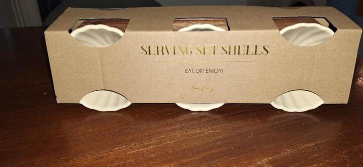 Jens Living serveerschaaltjes met houten plankje (3 stuks), Huis en Inrichting, Keuken | Servies, Ophalen