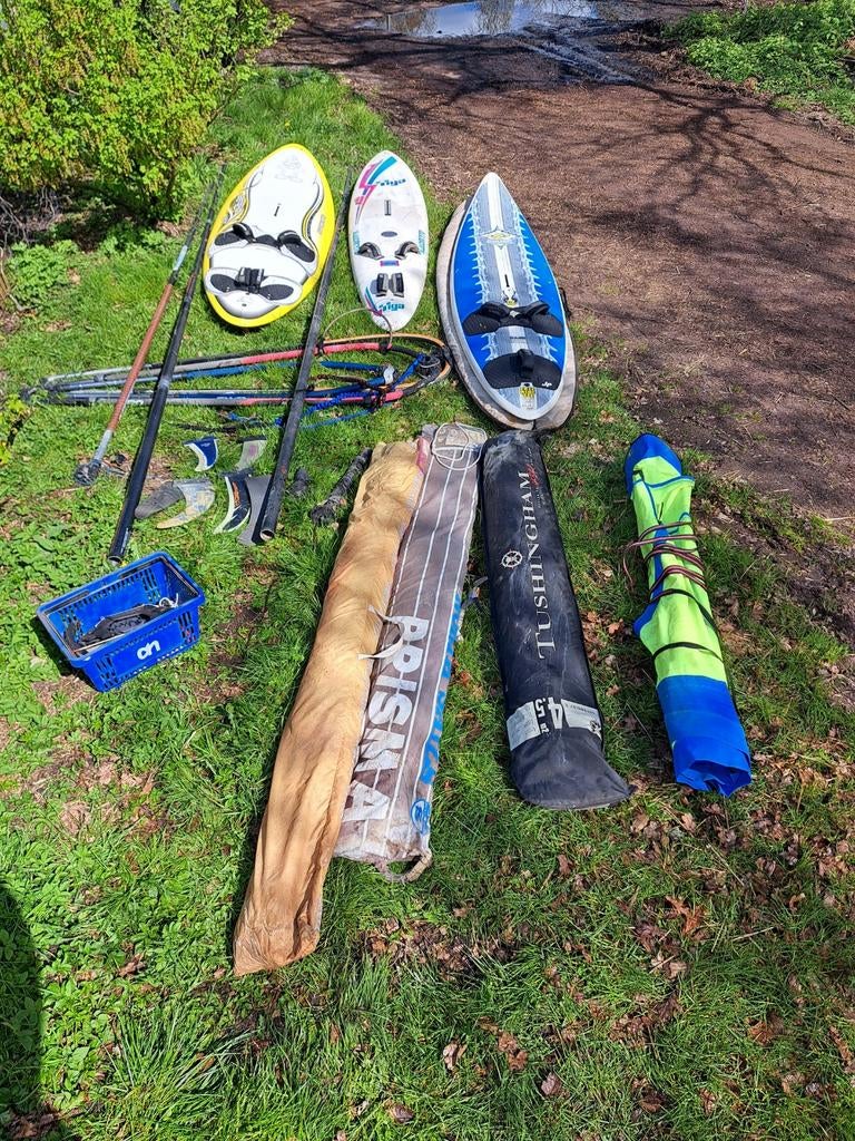 Zeer complete windsurfset 127L 114L 6.0 7.0 3.0, Ophalen, Gebruikt, Complete set