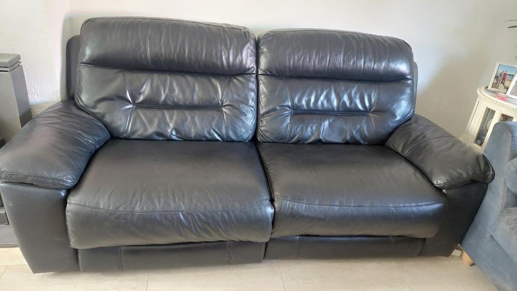 Zwarte elektrische leren bank, Huis en Inrichting, Verzenden