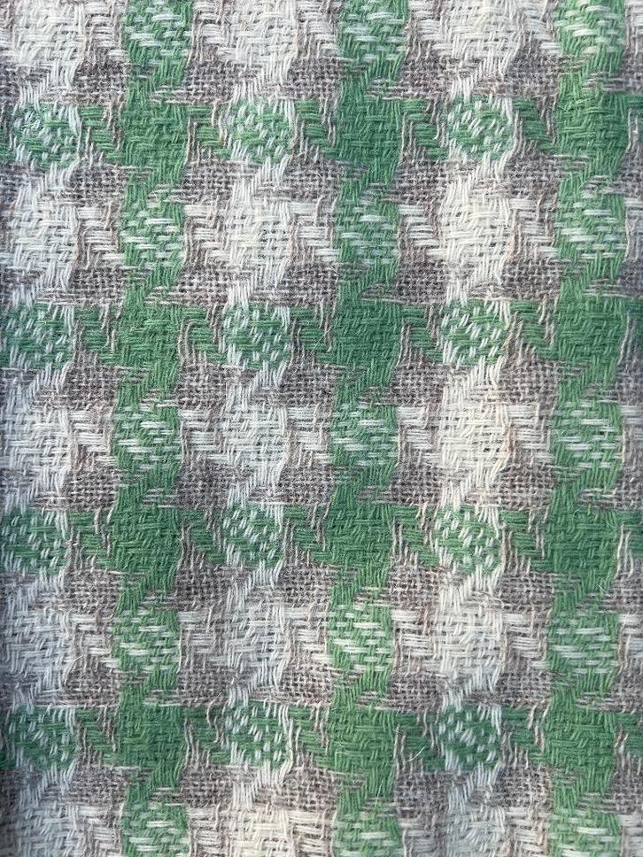 Vintage groen wit ruitstof | 73145 cm | ongebruikt, Hobby en Vrije tijd, Stoffen en Lappen, Nieuw, Overige materialen, 30 tot 120 cm