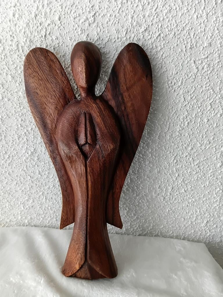 Houten Engelen Beeld, Verzamelen, Ophalen of Verzenden, Gebruikt, Religie