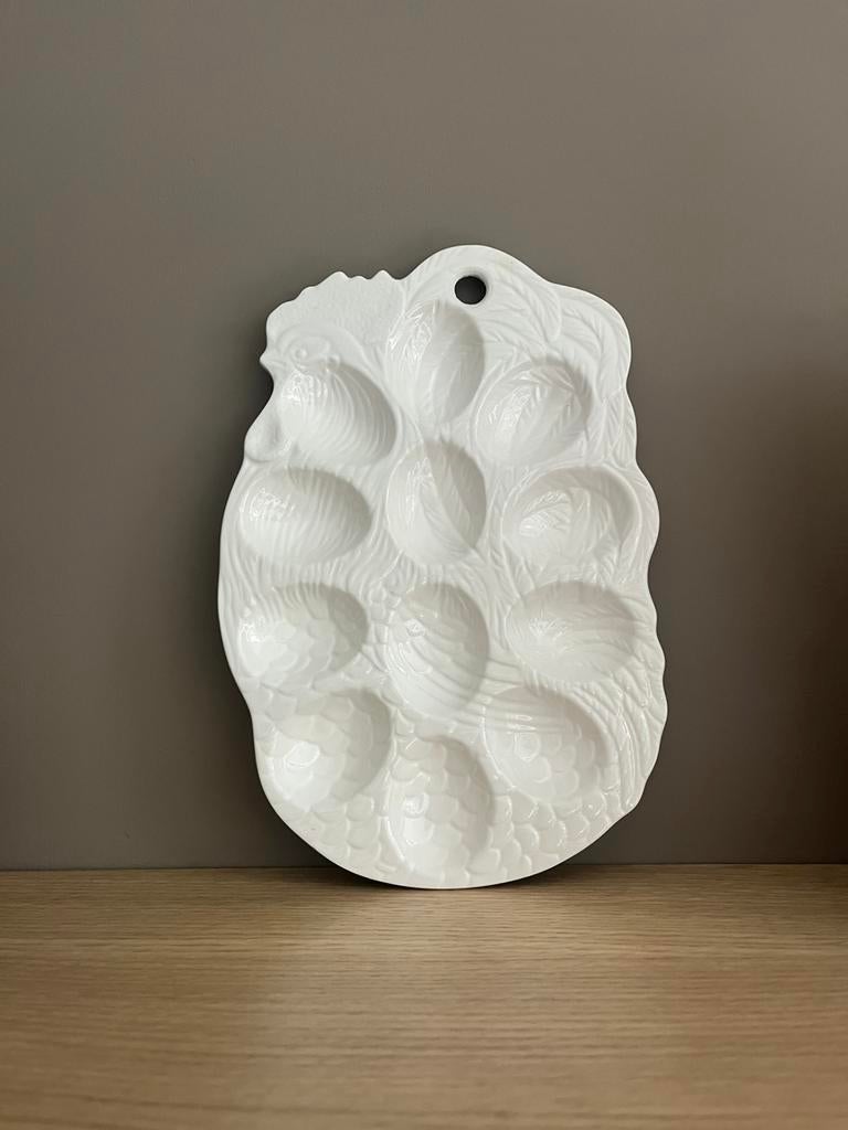 Vintage brocante eieren serveerplateau / schaal, Antiek en Kunst, Ophalen of Verzenden