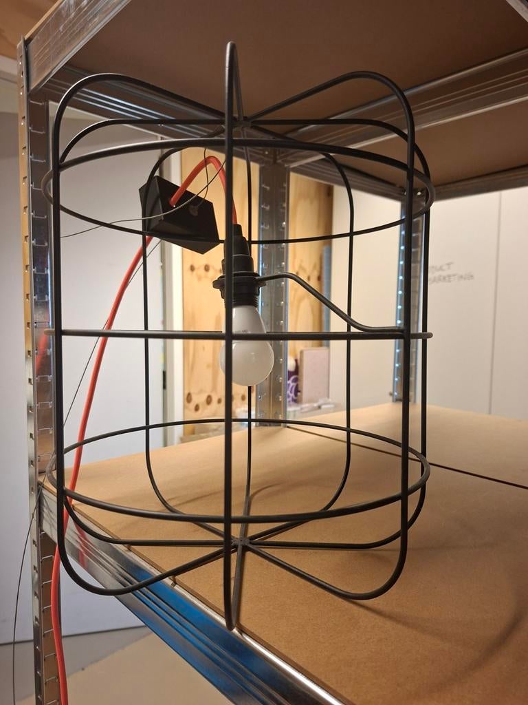 Industriële kooilamp - Vitra stijl, Huis en Inrichting, Ophalen, Gebruikt, Industrieel, Modern, Loft