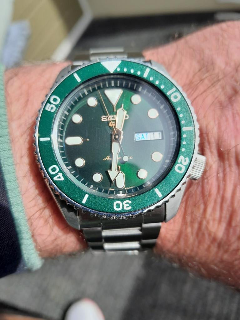 Seiko 5 Sports Automatisch Horloge Groene Wijzerplaat, Ophalen of Verzenden