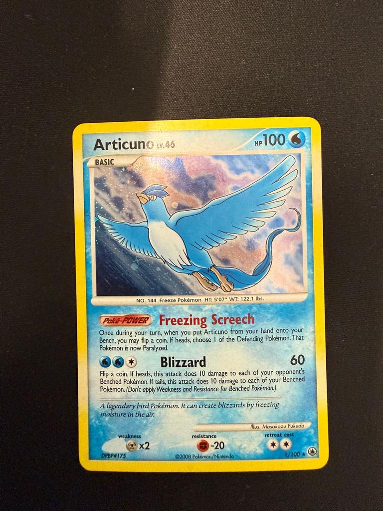Pokémon kaart Articuno majestic dawn 1/100 NM pokemon, Ophalen of Verzenden, Gebruikt, Losse kaart, Foil