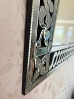 Prachtige Venetiaanse spiegel met sierlijke gravures, Ophalen, Zo goed als nieuw, Rechthoekig, 100 tot 125 cm