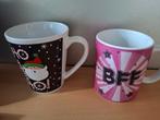 BEKERS, 1 KERSTBEKER EN 1 BFF BEKER, Ophalen of Verzenden, Zo goed als nieuw, Overige stijlen, Kop(pen) en/of Schotel(s)