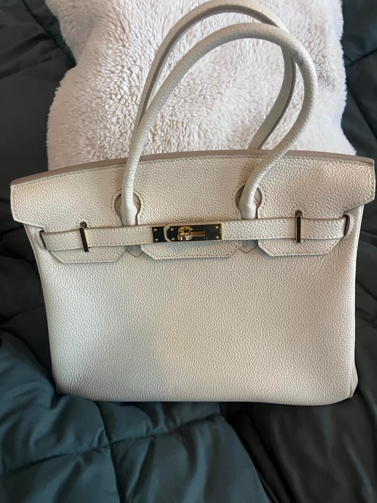 Elegante Witte Hermes Birkin Handtas uit Parijs, Sieraden, Tassen en Uiterlijk, Tassen | Damestassen, Ophalen of Verzenden, Zo goed als nieuw