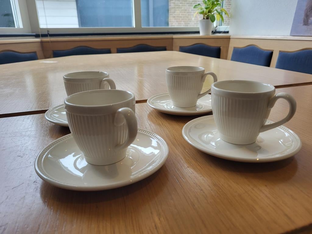 Wedgwood Windsor Koffie Kop en Schotel - 4 Stuks, Huis en Inrichting, Keuken | Servies, Ophalen of Verzenden, Zo goed als nieuw