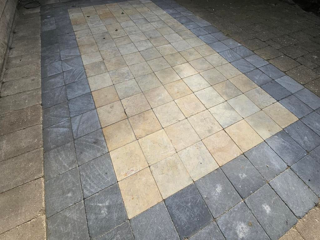 Prachtige Natuursteen tuintegels 7.5 m2, Tuin en Terras, Tegels en Klinkers, Ophalen, Gebruikt, Natuursteen, Terrastegels