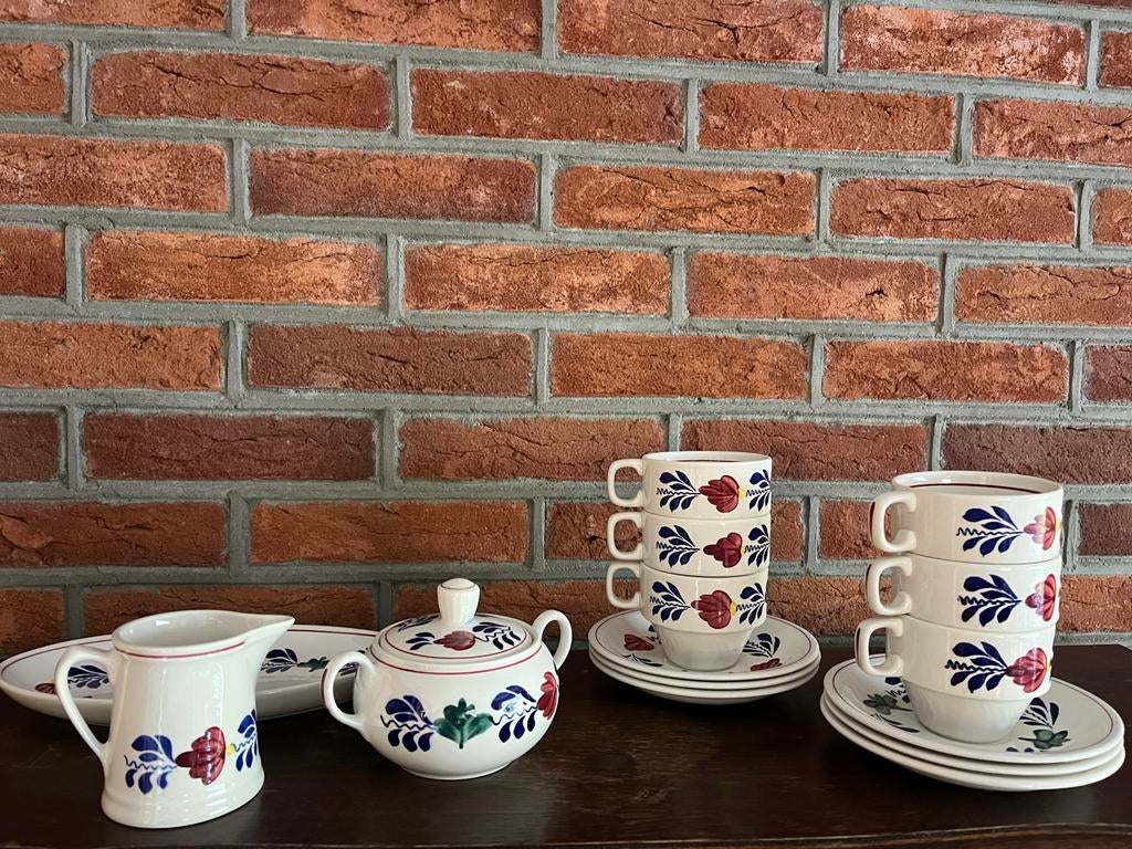 Boerenbont servies - Diverse onderdelen beschikbaar, Ophalen, Gebruikt, Aardewerk, Boerenbont