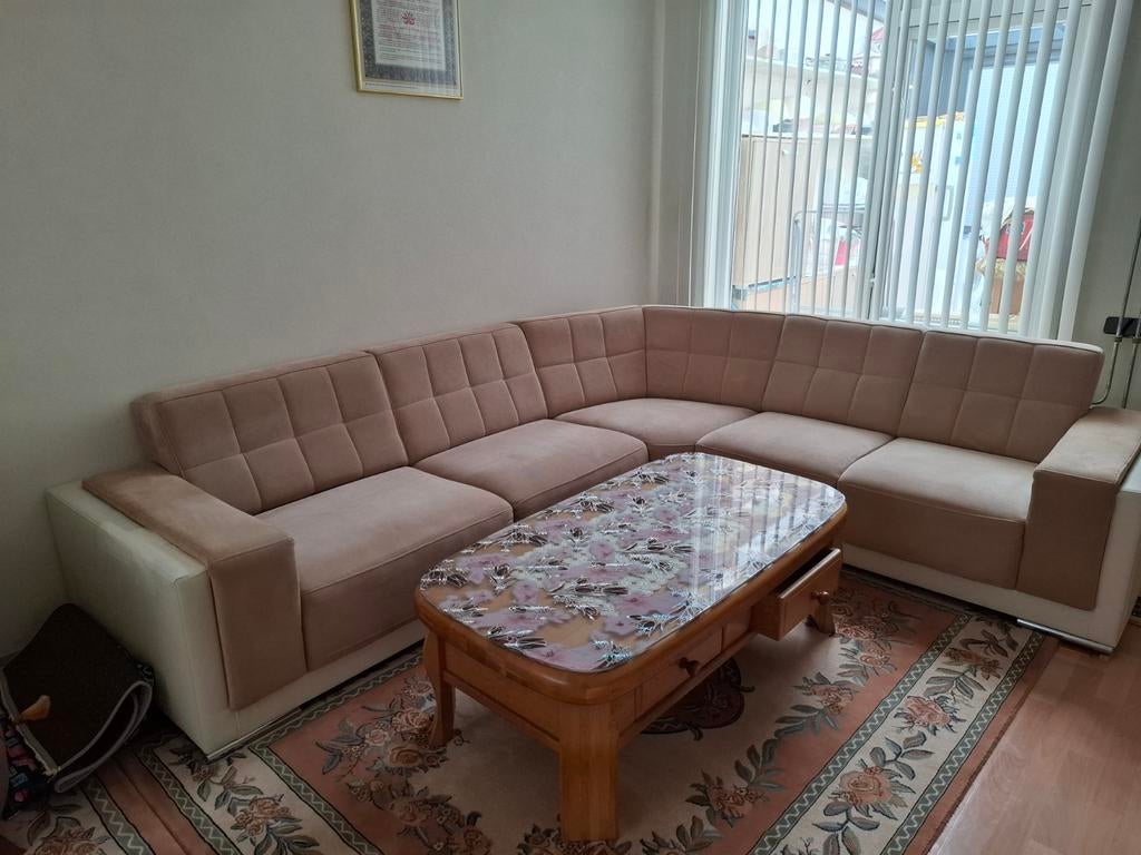 Comfortabele Hoekbank - Zandkleurig, Ophalen of Verzenden