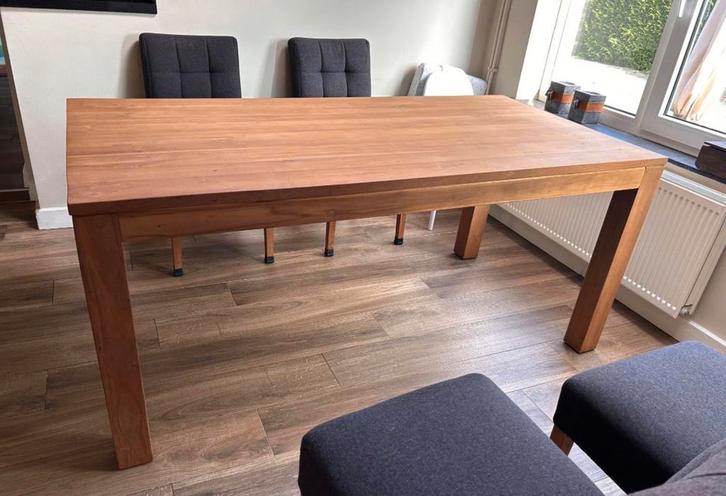 Teakhout eettafel 180x90, Huis en Inrichting, Tafels | Eettafels, Gebruikt, 50 tot 100 cm, 150 tot 200 cm, Rechthoekig, Teakhout