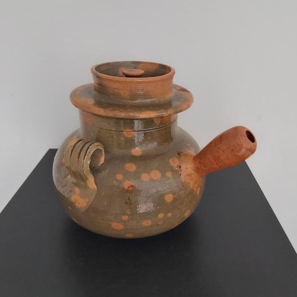 Oude franse geglazuurde aardewerken kookpot Vallauris, Ophalen of Verzenden