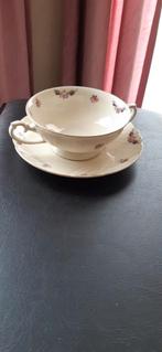 6 elegante stijlvolle soepkoppen m.schotels ca 1938, Ophalen, Gebruikt, Overige typen, Overige stijlen