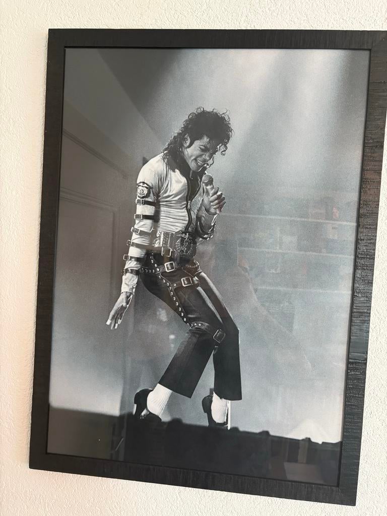 Michael Jackson ingelijste foto oo canvas, Gebruikt, Ophalen of Verzenden, Foto of Poster, 75 cm of meer