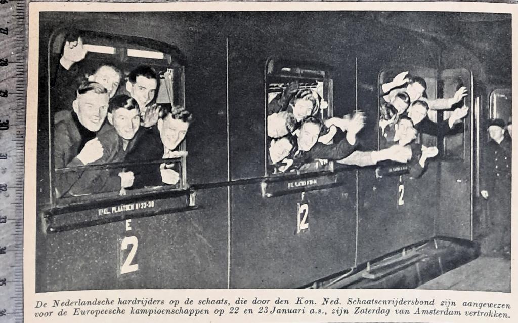 Amsterdam 1937; Ned. schaatsploeg naar Eur. kampioenschap, Verzenden, Voor 1940, Gebruikt, Overige onderwerpen