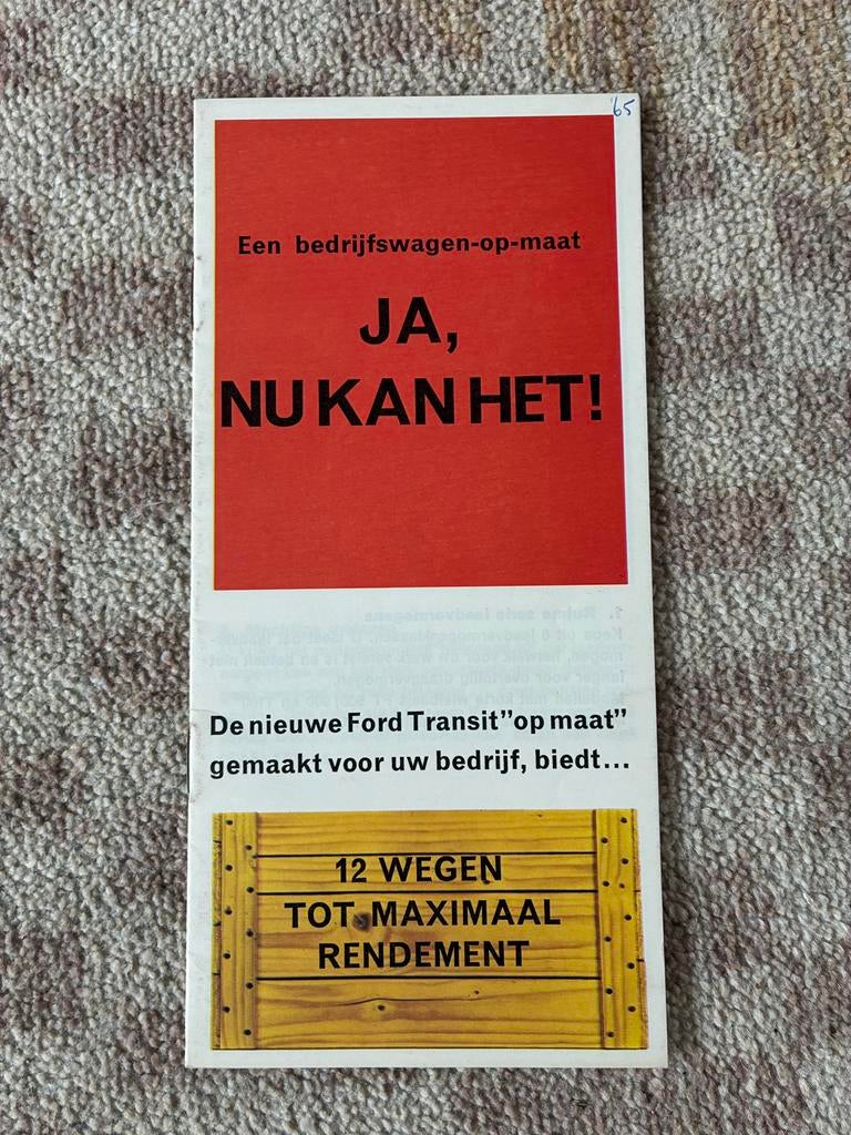 Ford Transit kleine brochure 1965, Ophalen of Verzenden, Zo goed als nieuw, Ford