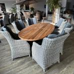 Tuinset Ovale teak tafel 200 cm + AVH stoelen – topkwaliteit