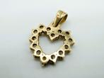 Gouden hart hanger met zirkonia's, Sieraden, Tassen en Uiterlijk, Kettinghangers, Info@zilverwebsite.nl, Verzenden, Zo goed als nieuw