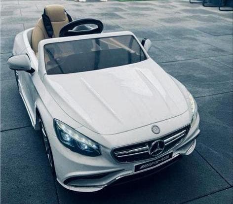 Witte Mercedes-Benz AMG kinderauto, Ophalen of Verzenden, Gebruikt