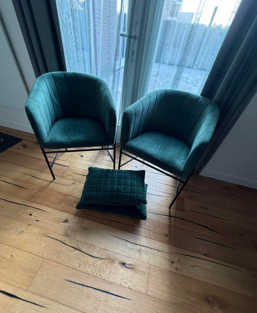 Stoelen - Groen, Ophalen, Zo goed als nieuw, Overige kleuren, Twee