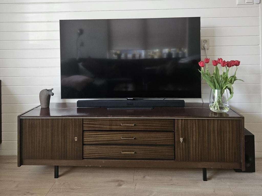 Vintage lowboard, tv-meubel, Ophalen, Gebruikt, 150 tot 200 cm, 25 tot 50 cm