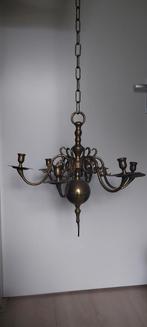 Antieke Messing Kroonluchter - Begin 20e Eeuw, Antiek en Kunst, Ophalen, Koper of Brons