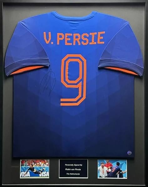 Robin van Persie Nederland 14/15 ingelijst gesigneerd shirt, Soccersignings.nl, Shirt, Nieuw, Ophalen of Verzenden
