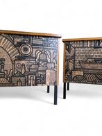 Nachtkastjes met unieke kurkprint, Huis en Inrichting, 1 of 2 laden, Zo goed als nieuw, Minder dan 100 cm, 25 tot 50 cm