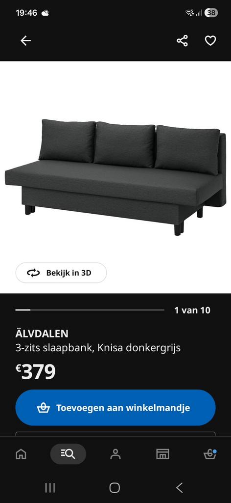 3-Zits Slaapbank, Ophalen, Zo goed als nieuw, Tweepersoons