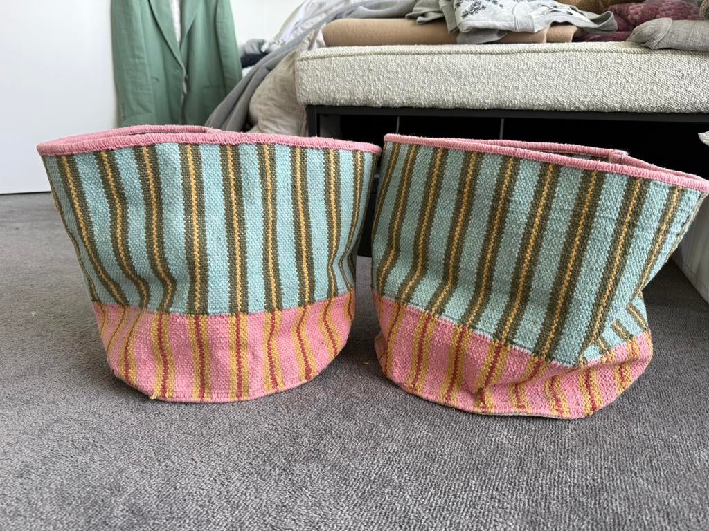 2 Zara Home opbergmanden, Huis en Inrichting, Woonaccessoires | Schalen en Manden, Ophalen of Verzenden, Zo goed als nieuw, Rond