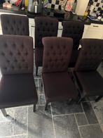 6 Eetkamerstoelen, Ophalen, Zwart, Zo goed als nieuw, Stof