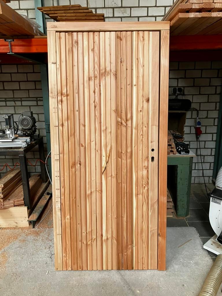 douglas deur met deens rabat, Tuin en Terras, Ophalen, Minder dan 100 cm, Zo goed als nieuw, Draaipoort