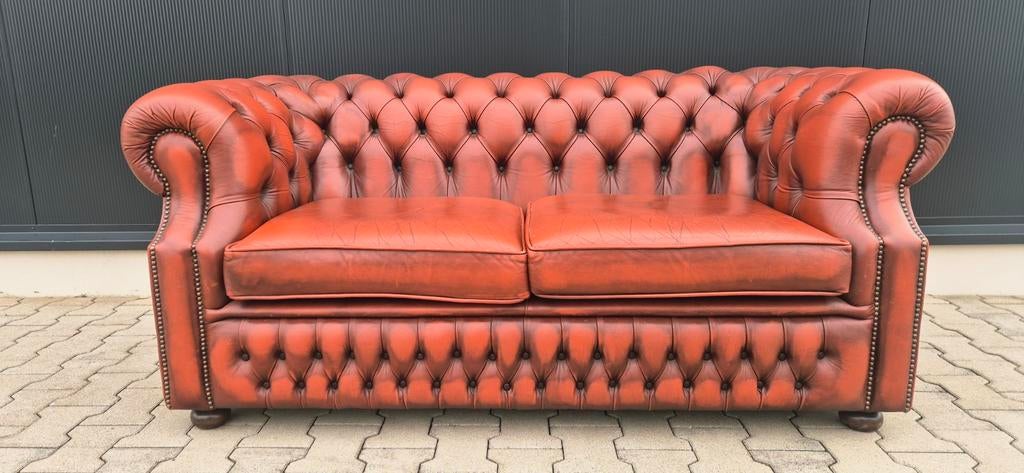 Chesterfield bank oxblood red, Ophalen of Verzenden