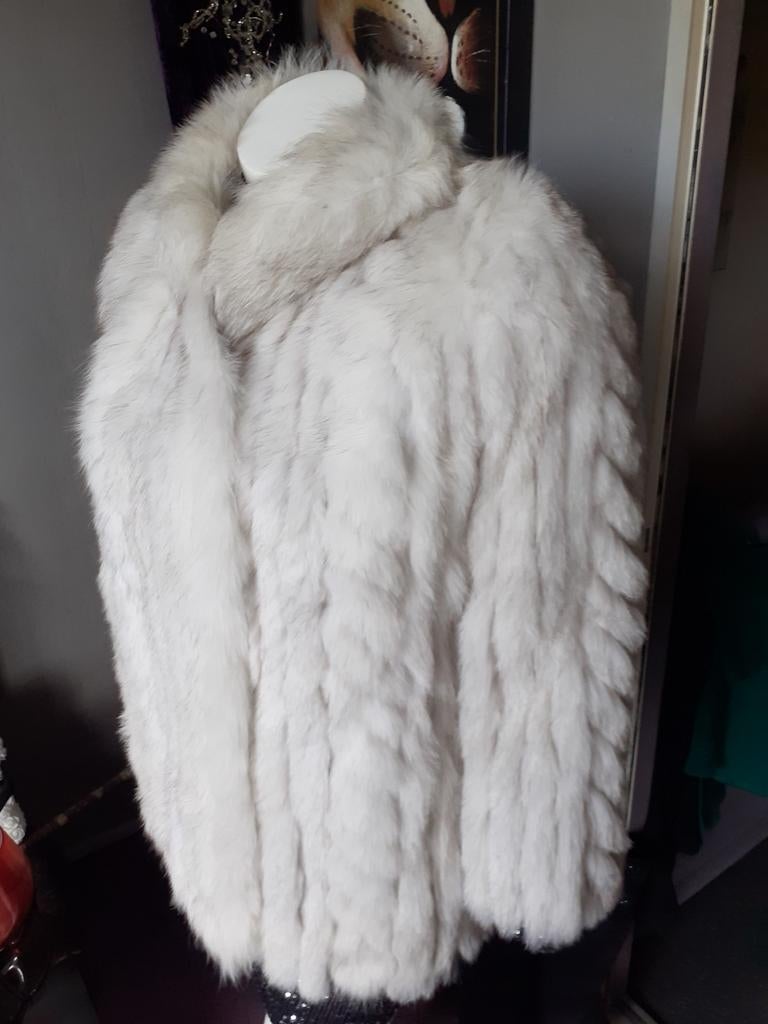 Prachtige echte witte polar SAGA FOX bontjas bont jas maat M, Kleding | Dames, Jassen | Winter, Ophalen of Verzenden, Zo goed als nieuw