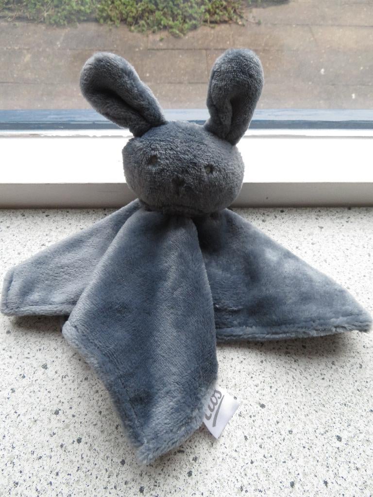 Knuffeldoek konijn van Etos donkergrijs velours, Kinderen en Baby's, Speelgoed | Knuffels en Pluche, Ophalen of Verzenden, Zo goed als nieuw