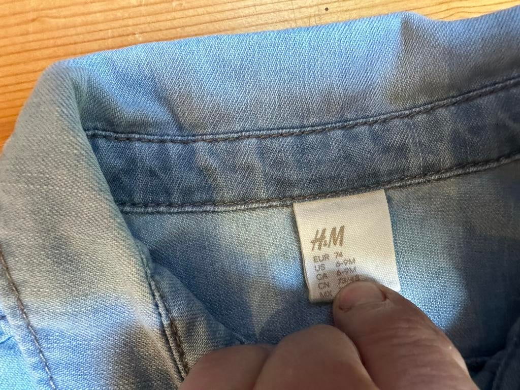 Spijker blousje maat 74, Kinderen en Baby's, Babykleding | Maat 74, Ophalen of Verzenden, Zo goed als nieuw, Jongetje of Meisje
