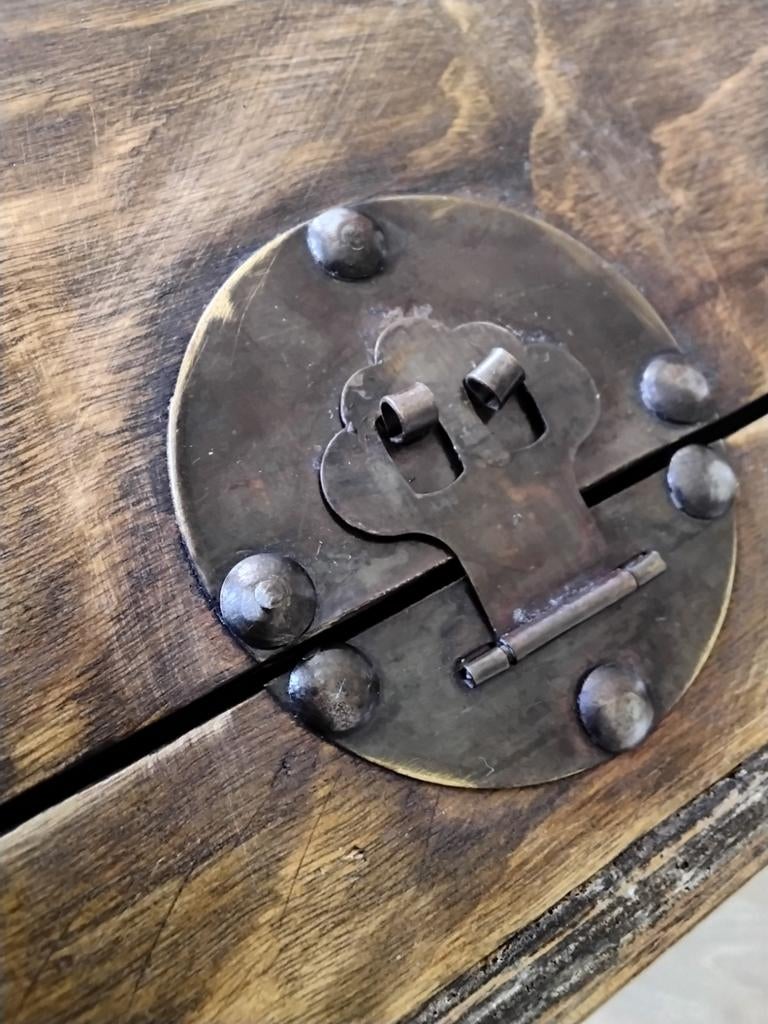 Houten kist + rotan, Ophalen, Zo goed als nieuw