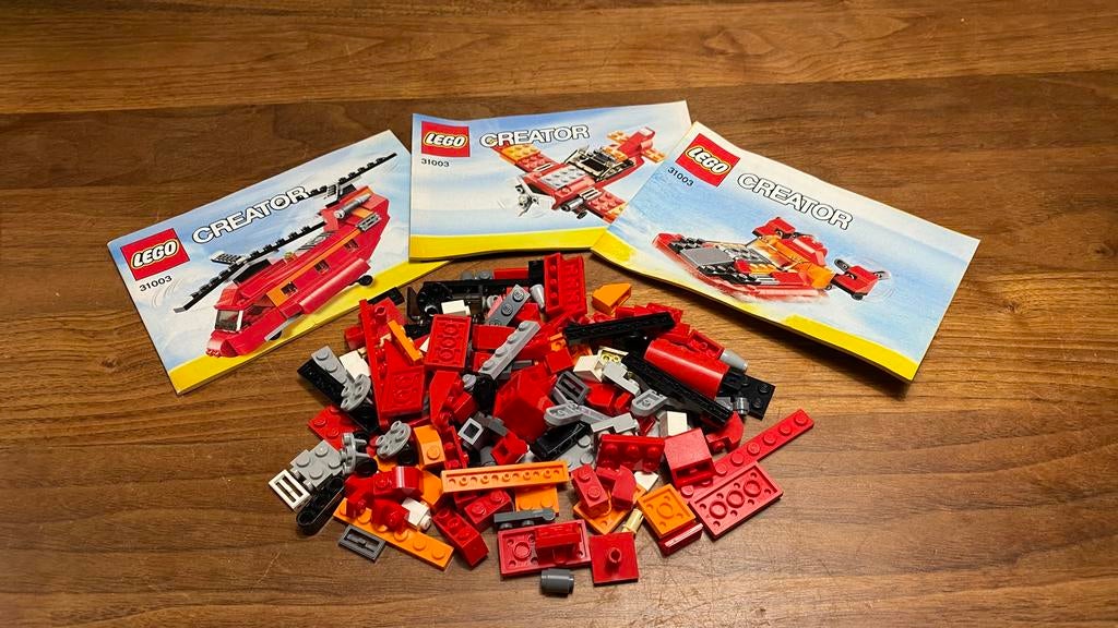 Lego Creator 3-in-1 Rode Rotors 31003, Kinderen en Baby's, Speelgoed | Duplo en Lego, Zo goed als nieuw, Lego, Complete set, Ophalen of Verzenden
