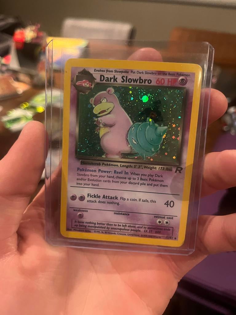 Dark Slowbro Holo 12/82 - Team Rocket Set Pokémon Kaart, Ophalen of Verzenden, Gebruikt, Losse kaart, Foil