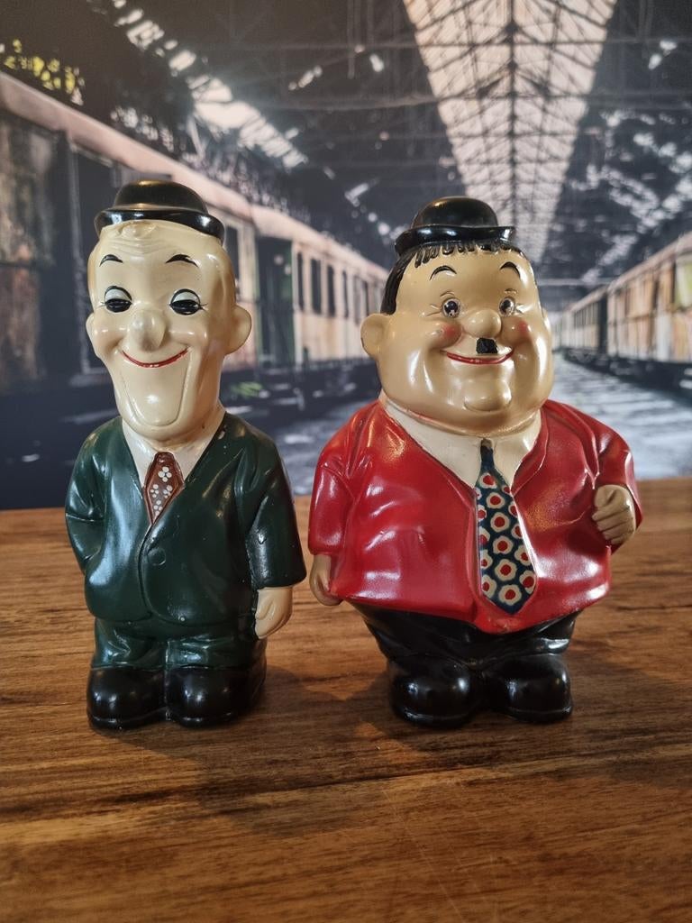 Laurel & Hardy beeldjes - Vintage decoratie, Verzamelen, Beelden en Beeldjes, Ophalen of Verzenden, Zo goed als nieuw, Mens