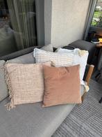 Set van 5 kussens, o.a. Pomax, 45x45 cm, Ophalen of Verzenden, Gebruikt, Beige, Vierkant
